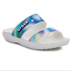 New Womens CROCS Solarized Sandals Tie Dye